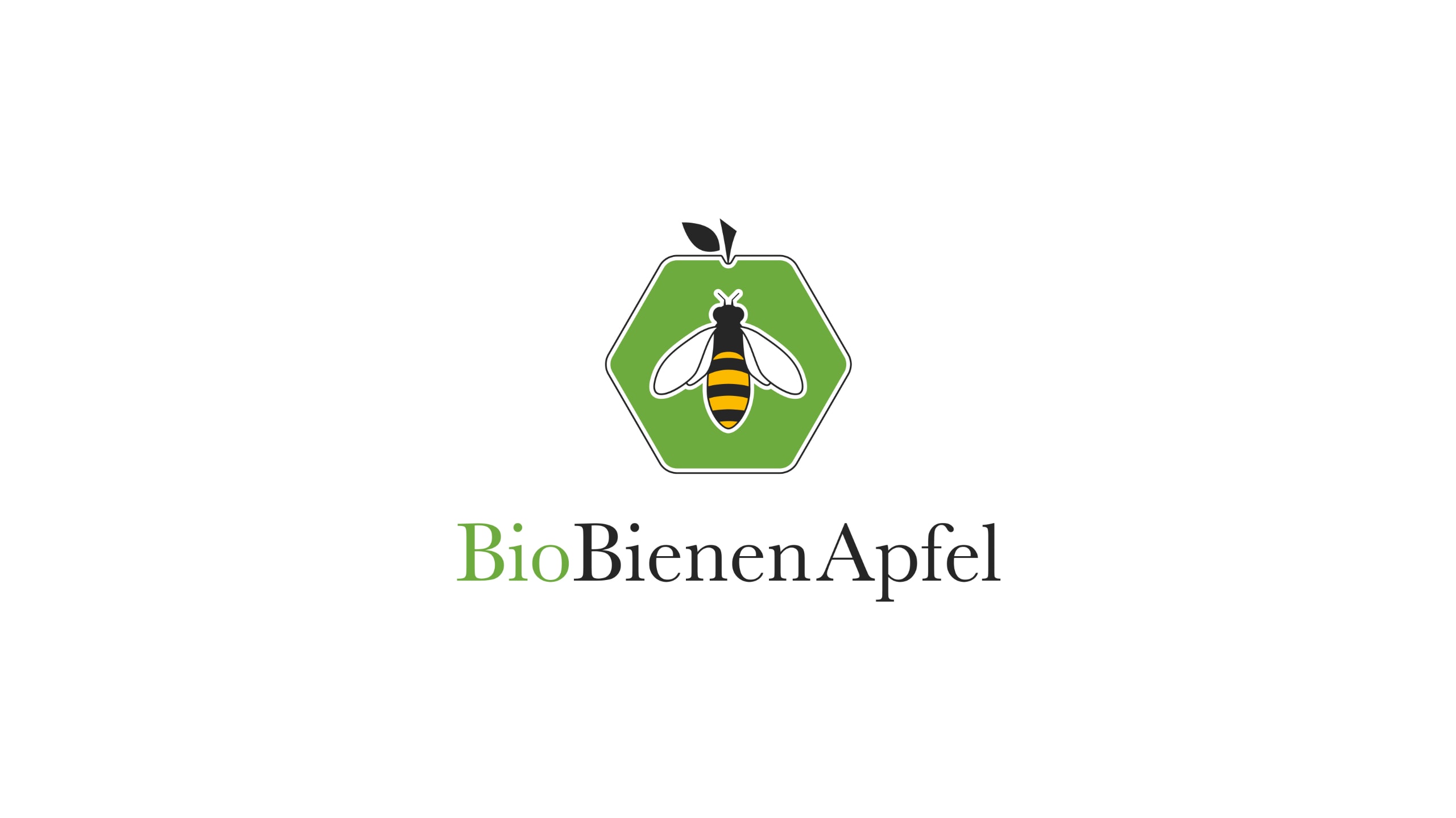 Grünes Logo des Bio Bienen Apfels